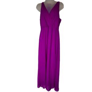 white christmas dresses Pleated Chiffon V-Neck Front Slit Evening Dress main image 1